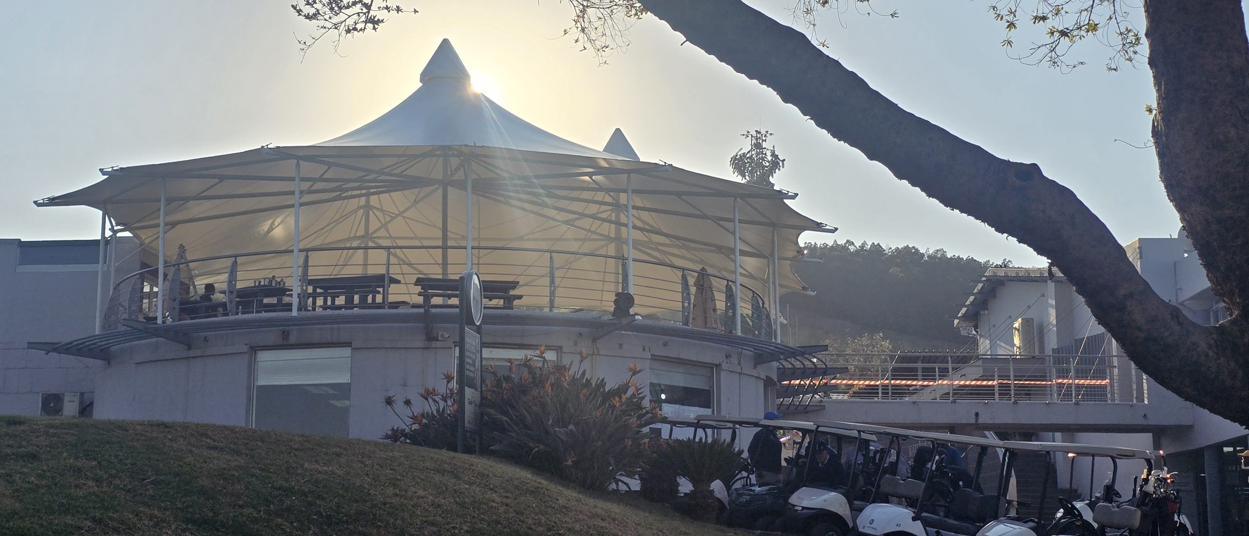 Tri-Peak Custom structure installed by RAK Structures as a rooftop restaurant extension in Gauteng