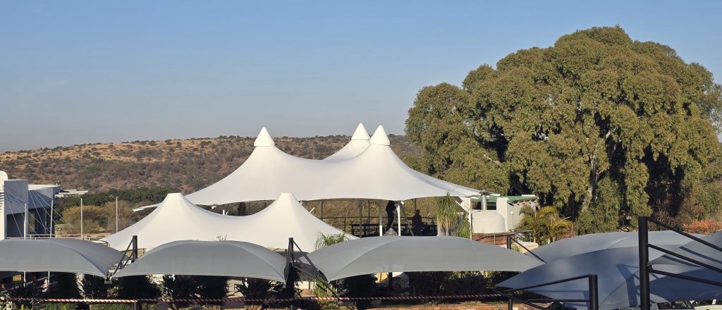Tri-Peak Custom structure installed by RAK Structures as a rooftop restaurant extension in Gauteng