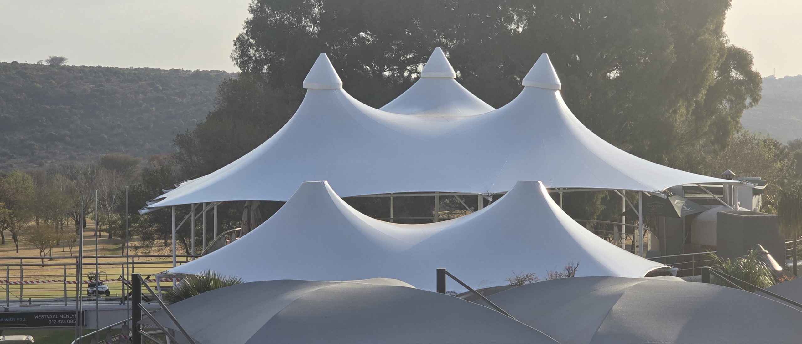 Tri-Peak Custom structure installed by RAK Structures as a rooftop restaurant extension in Gauteng