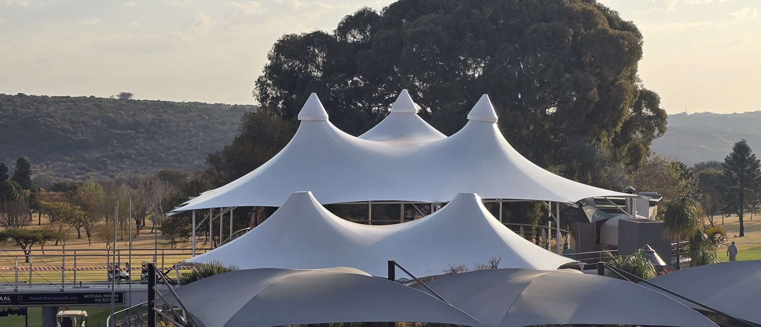 Tri-Peak Custom structure installed by RAK Structures as a rooftop restaurant extension in Gauteng