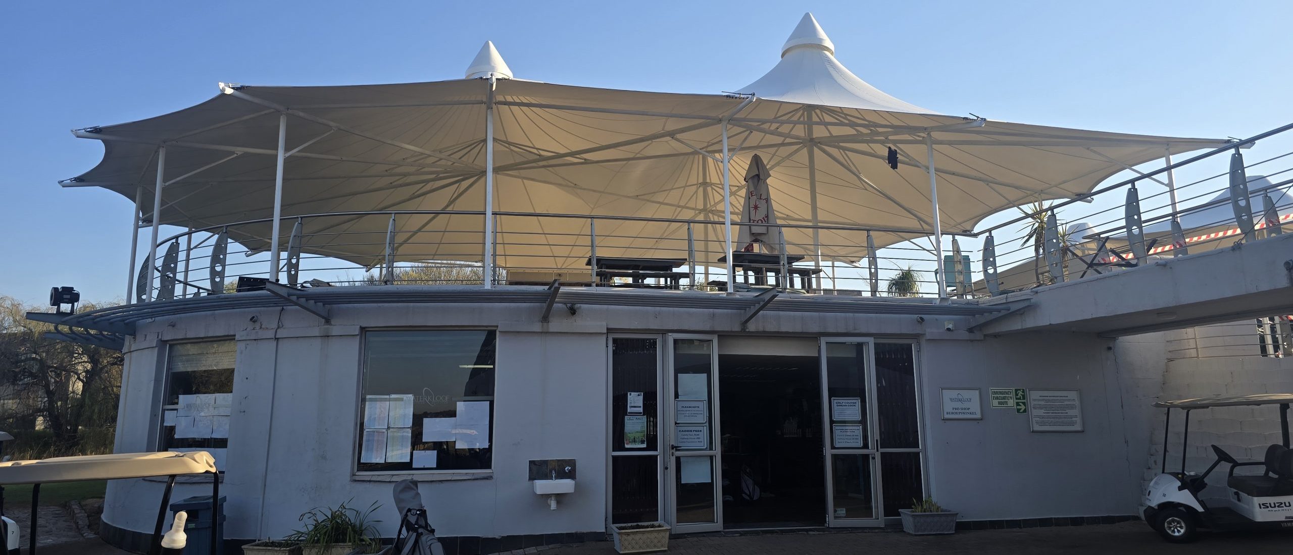 Tri-Peak Custom structure installed by RAK Structures as a rooftop restaurant extension in Gauteng