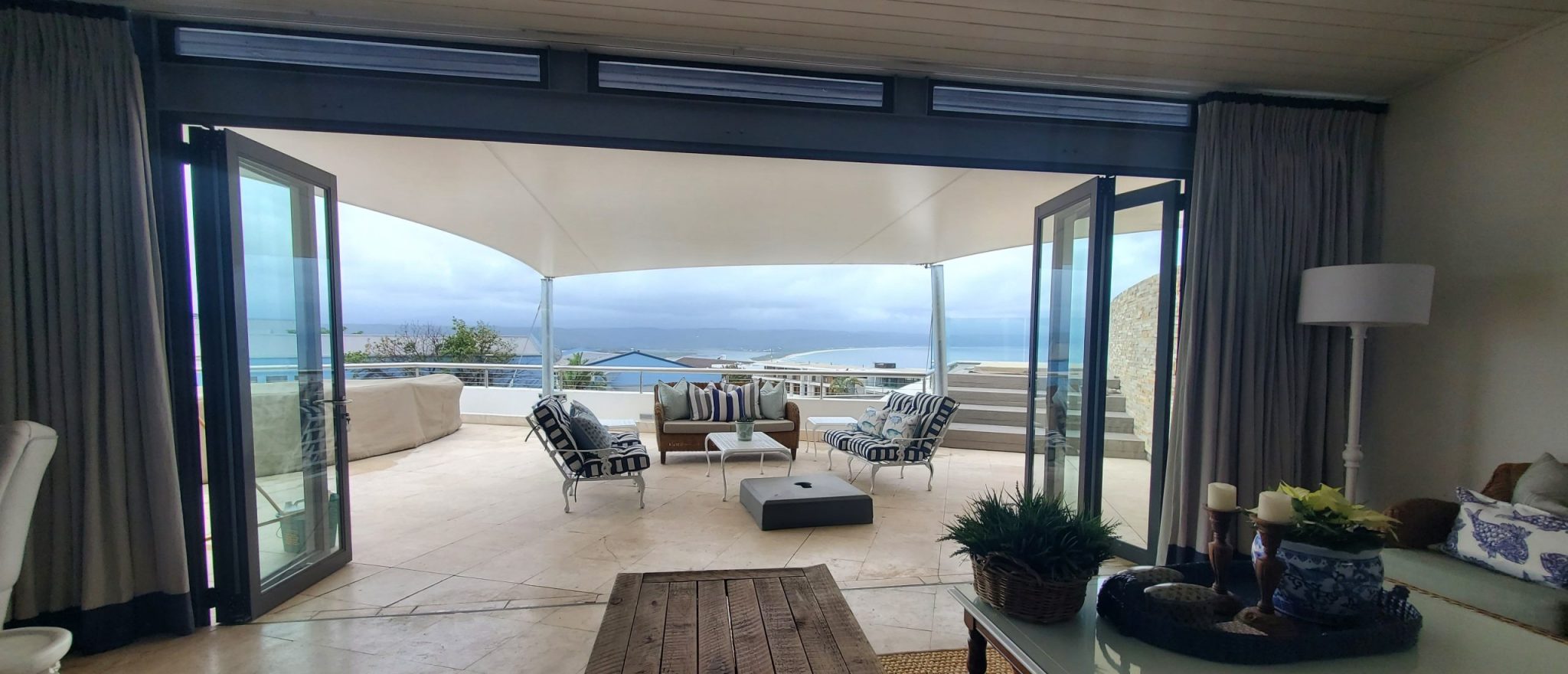 Custom shade sail patio cover by RAK Structures installed at a private residence