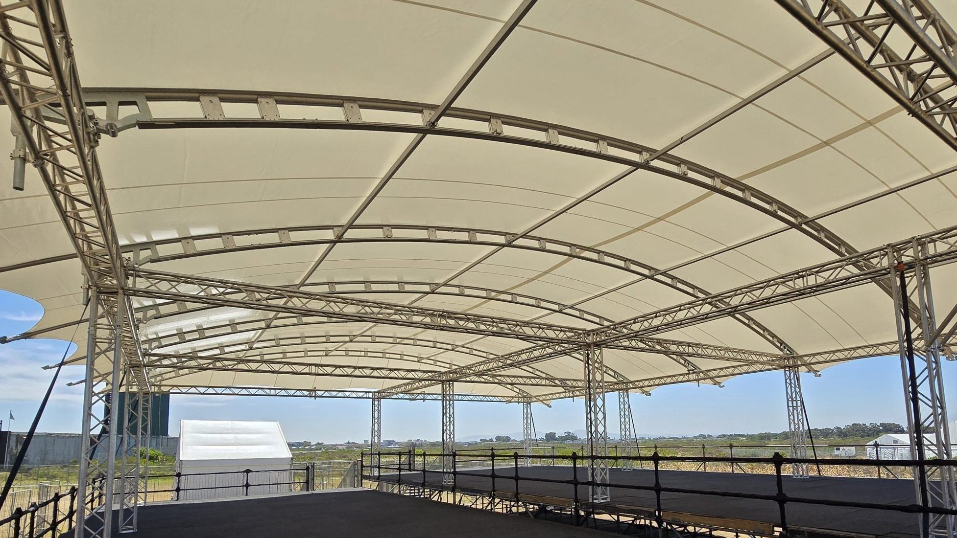 Custom arch structure by RAK Structures for an outdoor festival