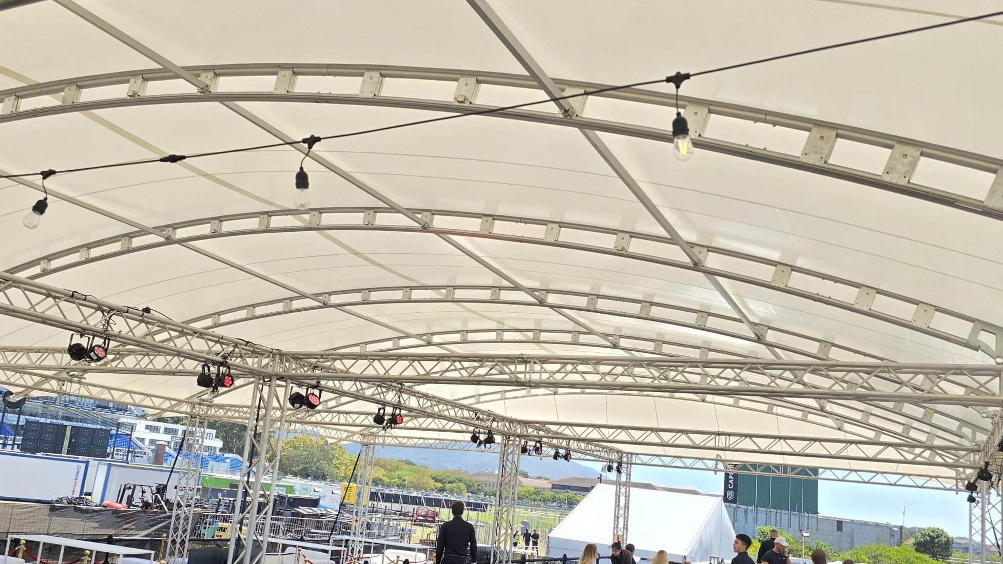 Custom arch structure by RAK Structures for an outdoor festival