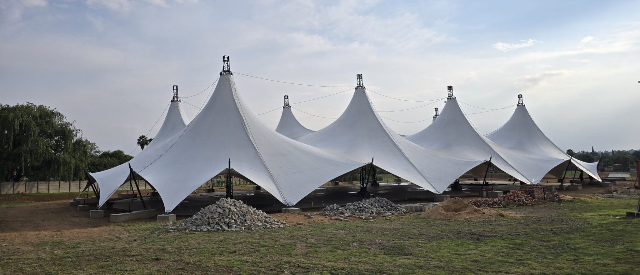 Snow Peak tensile structure installed by RAK Structures for Freedom Church in Gauteng