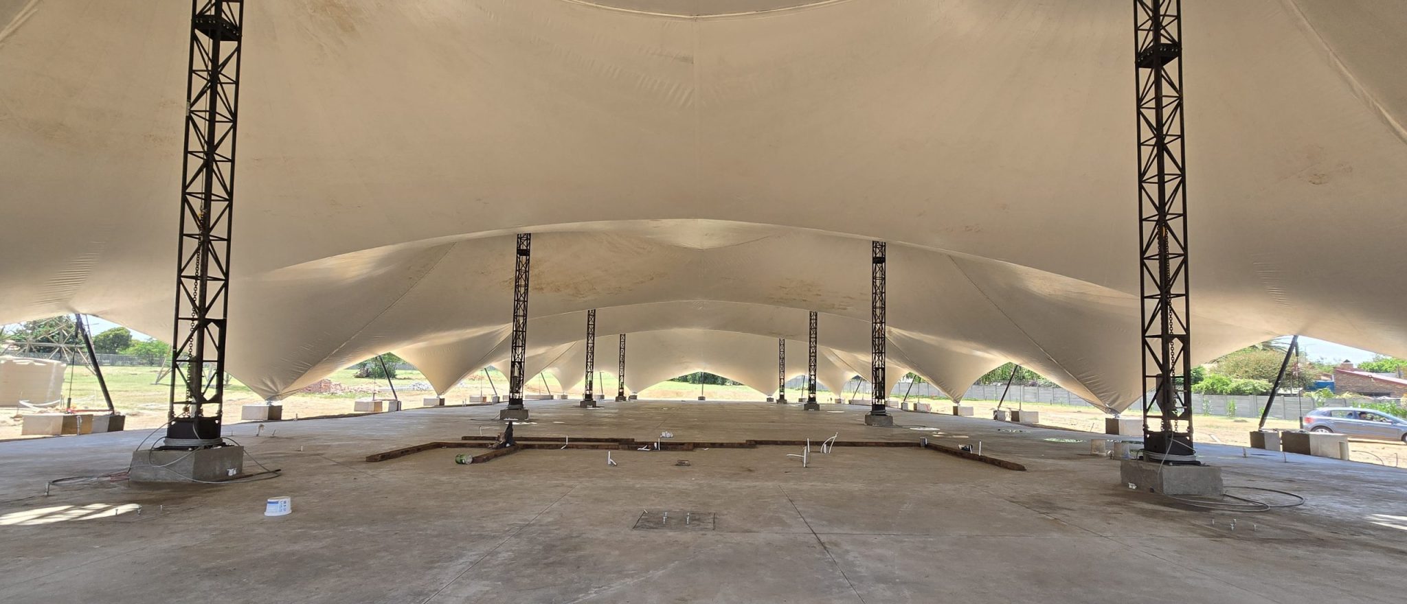 Snow Peak tensile structure installed by RAK Structures for Freedom Church in Gauteng