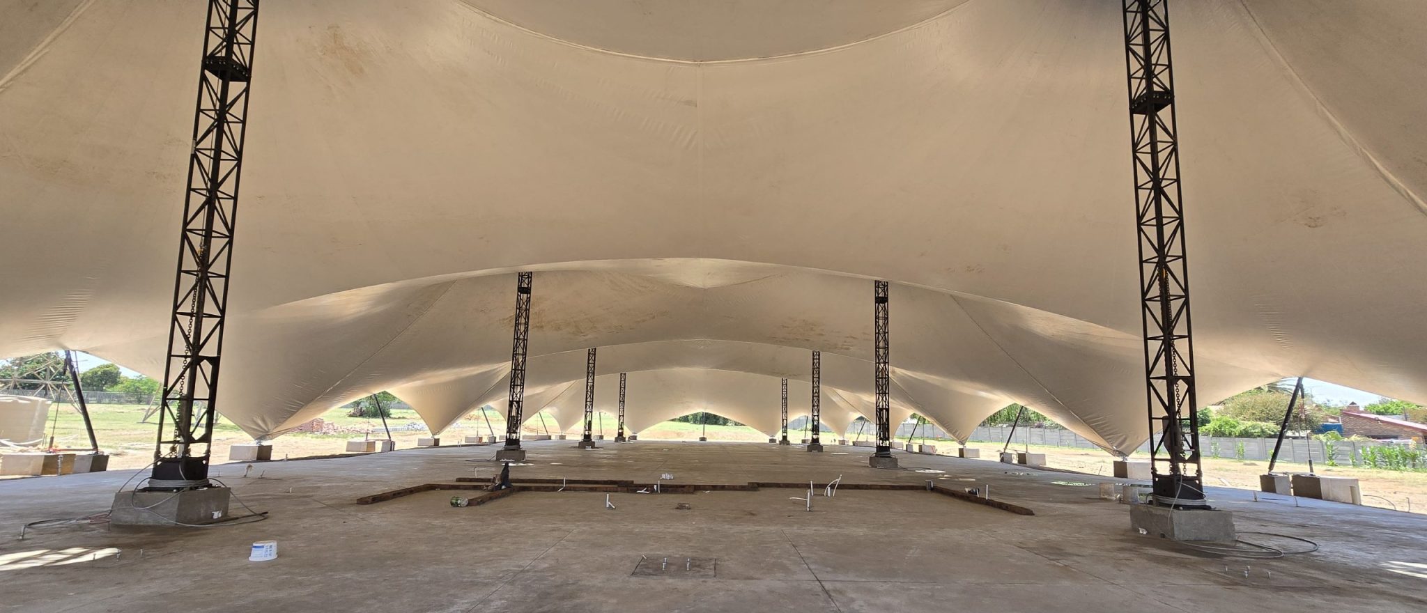 Snow Peak tensile structure installed by RAK Structures for Freedom Church in Gauteng
