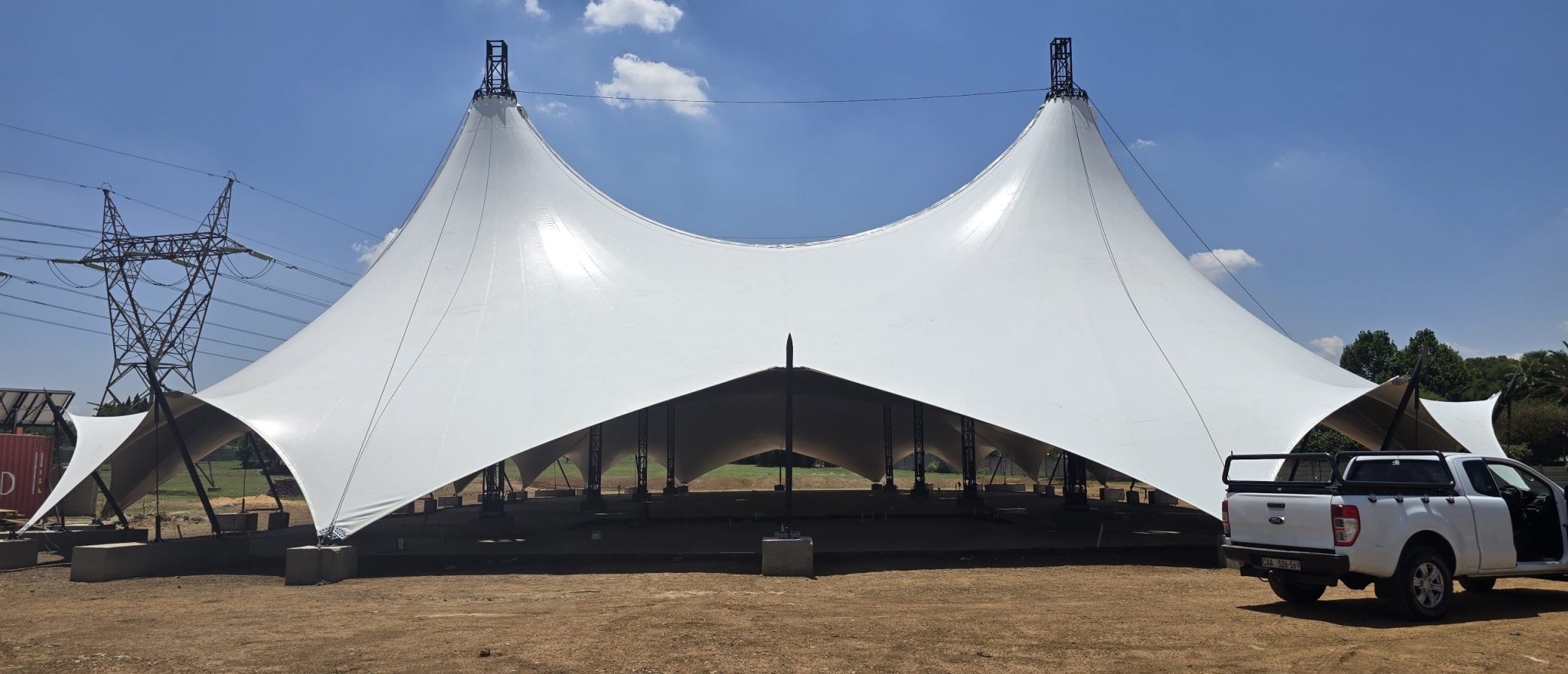 Snow Peak tensile structure installed by RAK Structures for Freedom Church in Gauteng