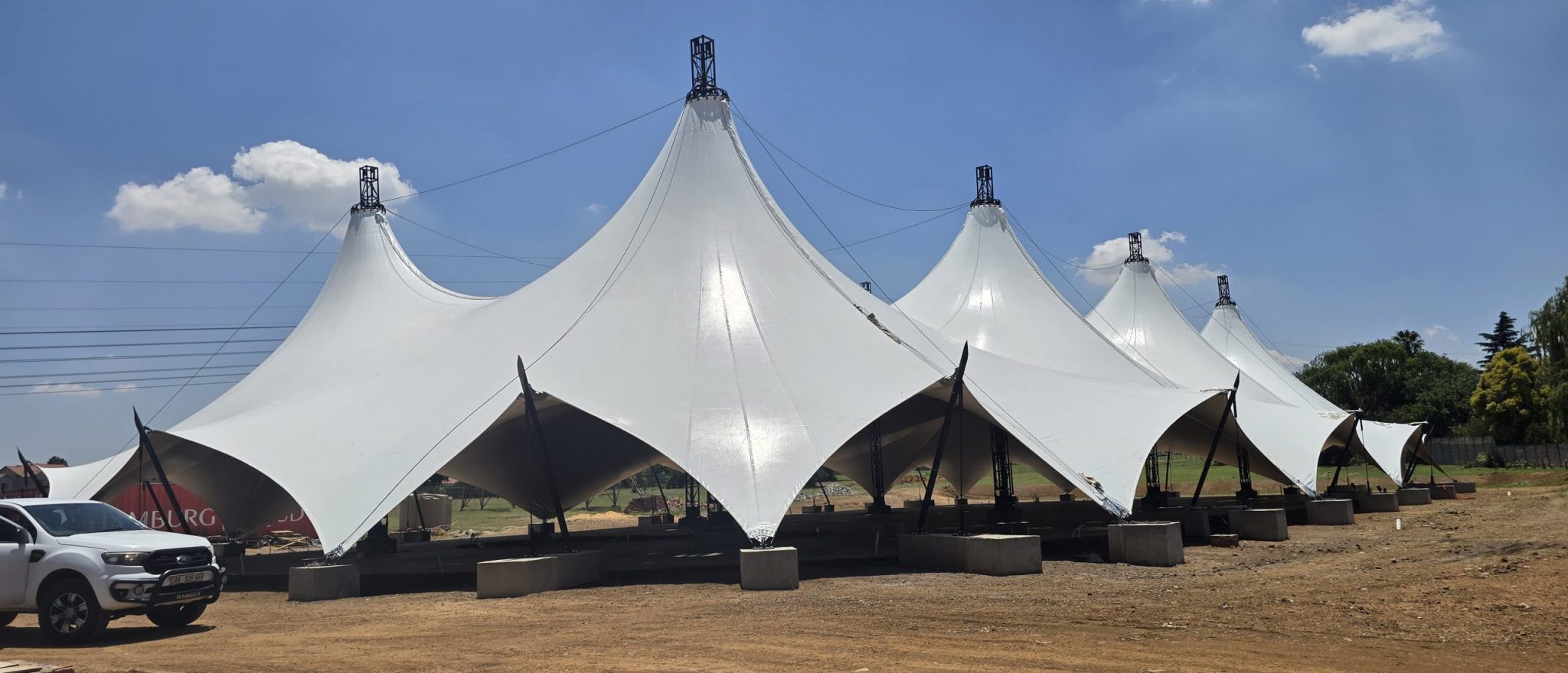 Snow Peak tensile structure installed by RAK Structures for Freedom Church in Gauteng