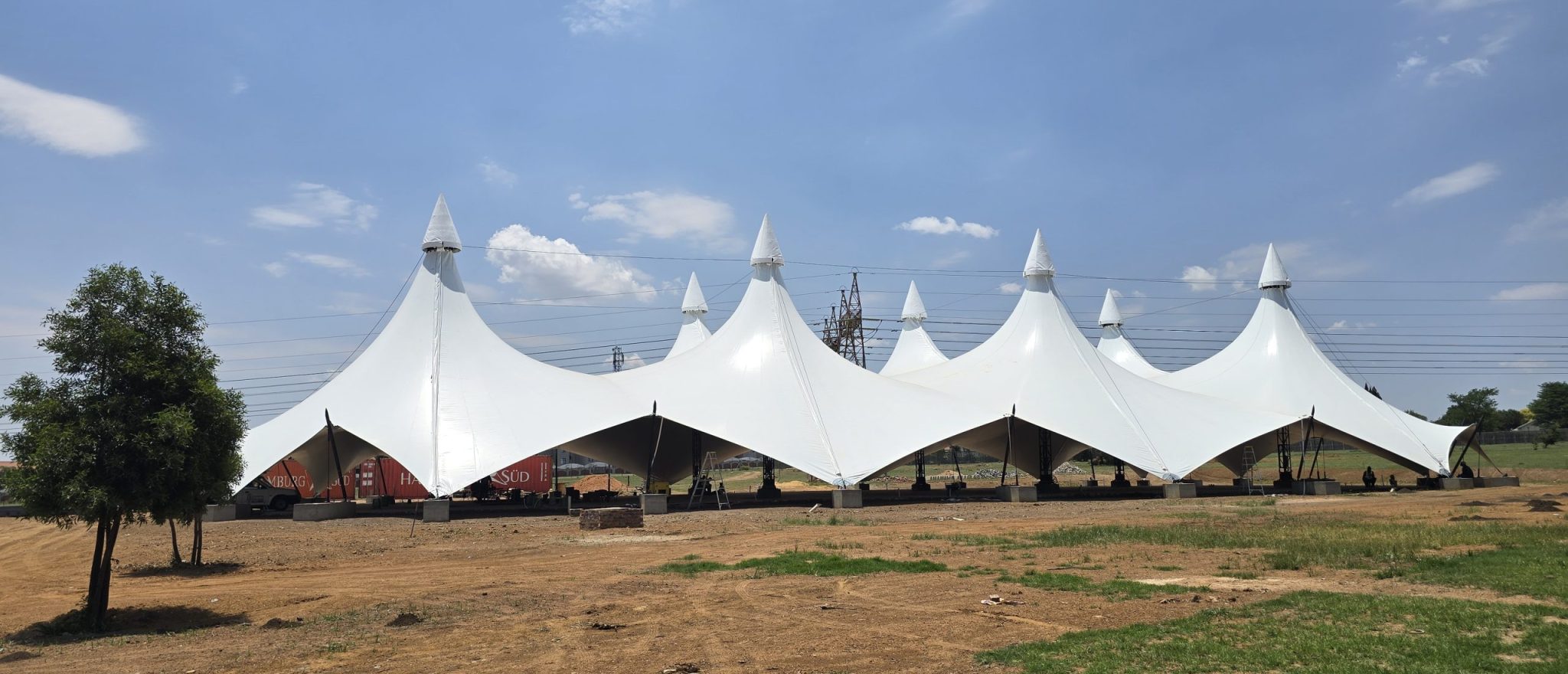 Snow Peak tensile structure installed by RAK Structures for Freedom Church in Gauteng