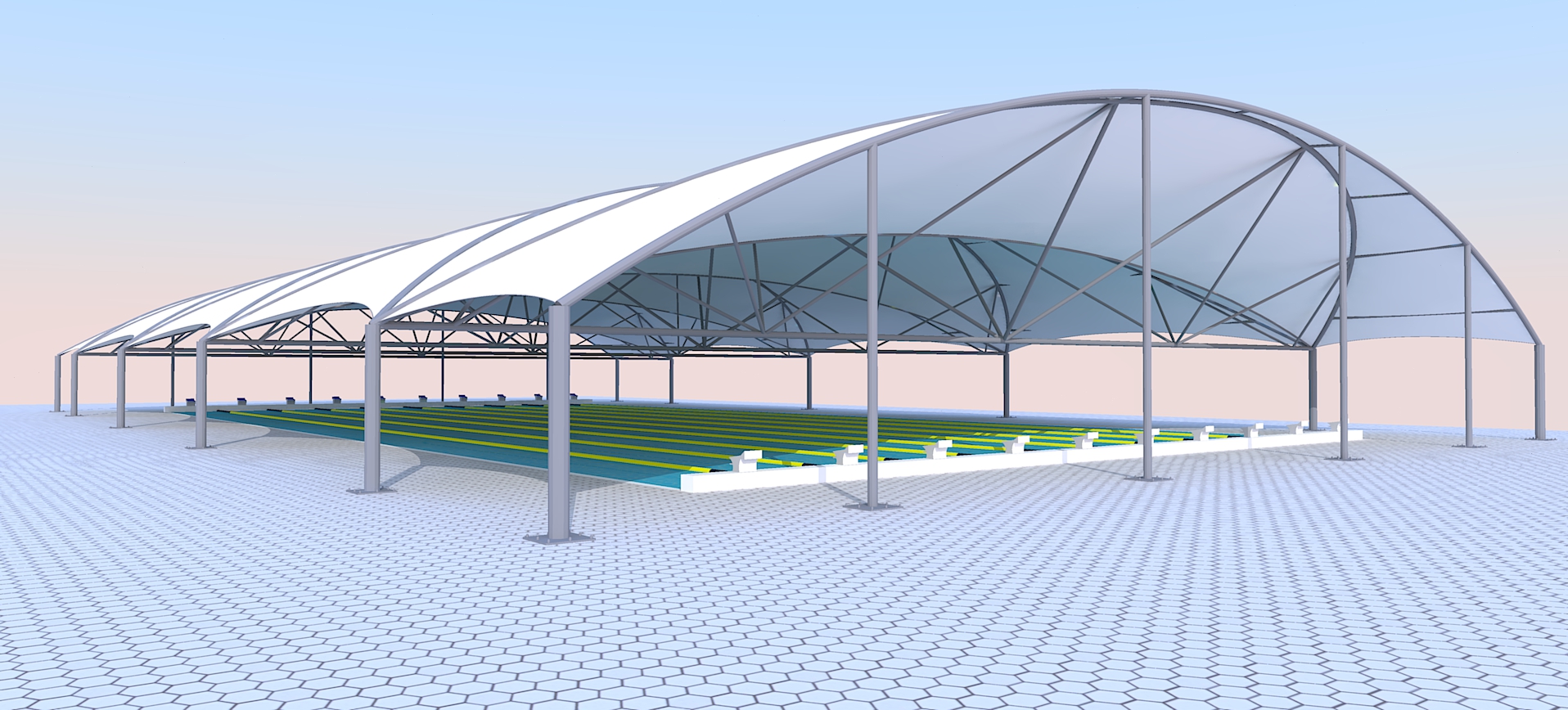 A Proposal designed by RAK Structures to be manufactured into a Pool Cover