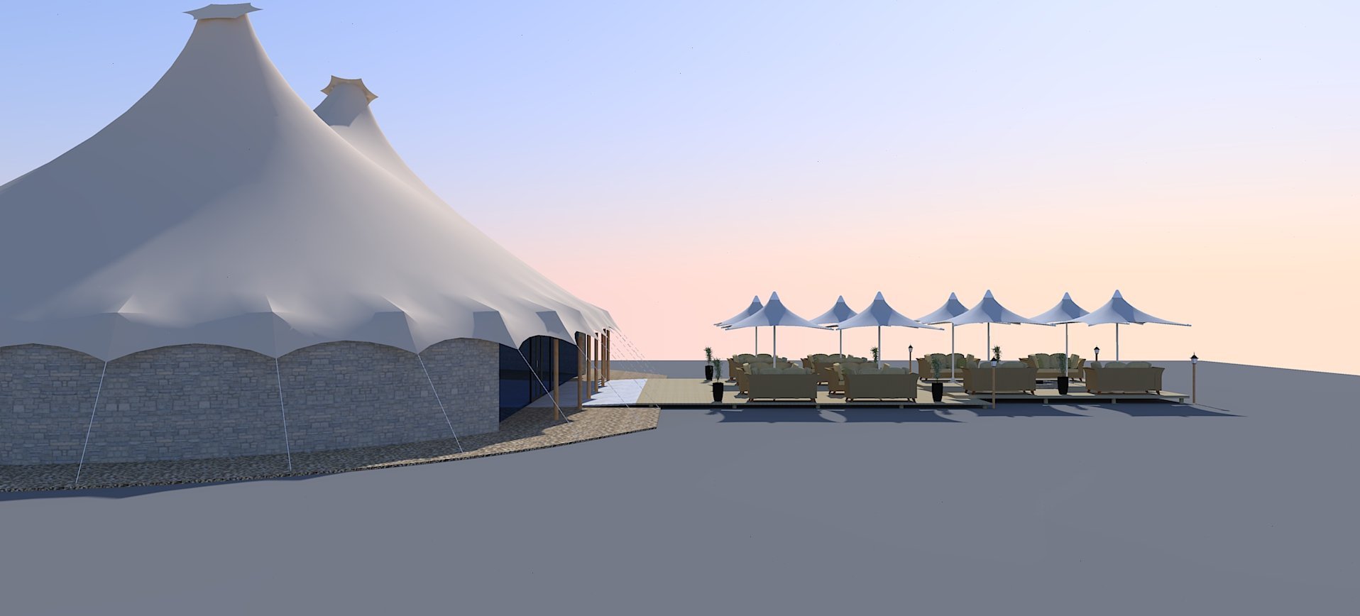 RAK Structures Tensile Umbrellas