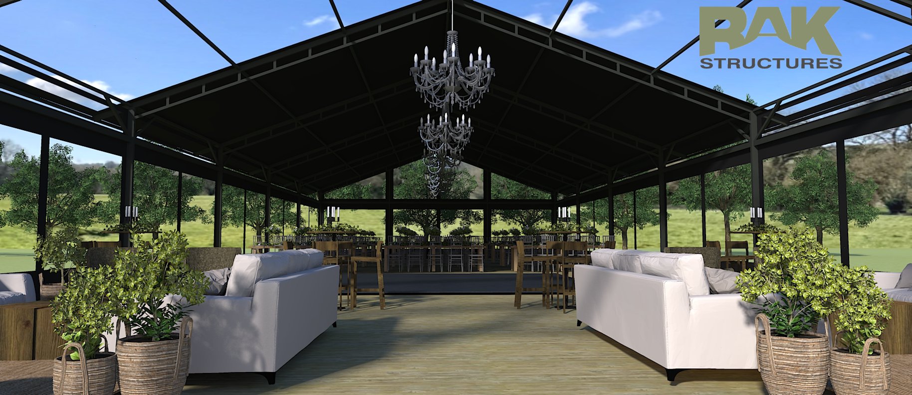 RAK Structures Transparent, Black Wedding Tent