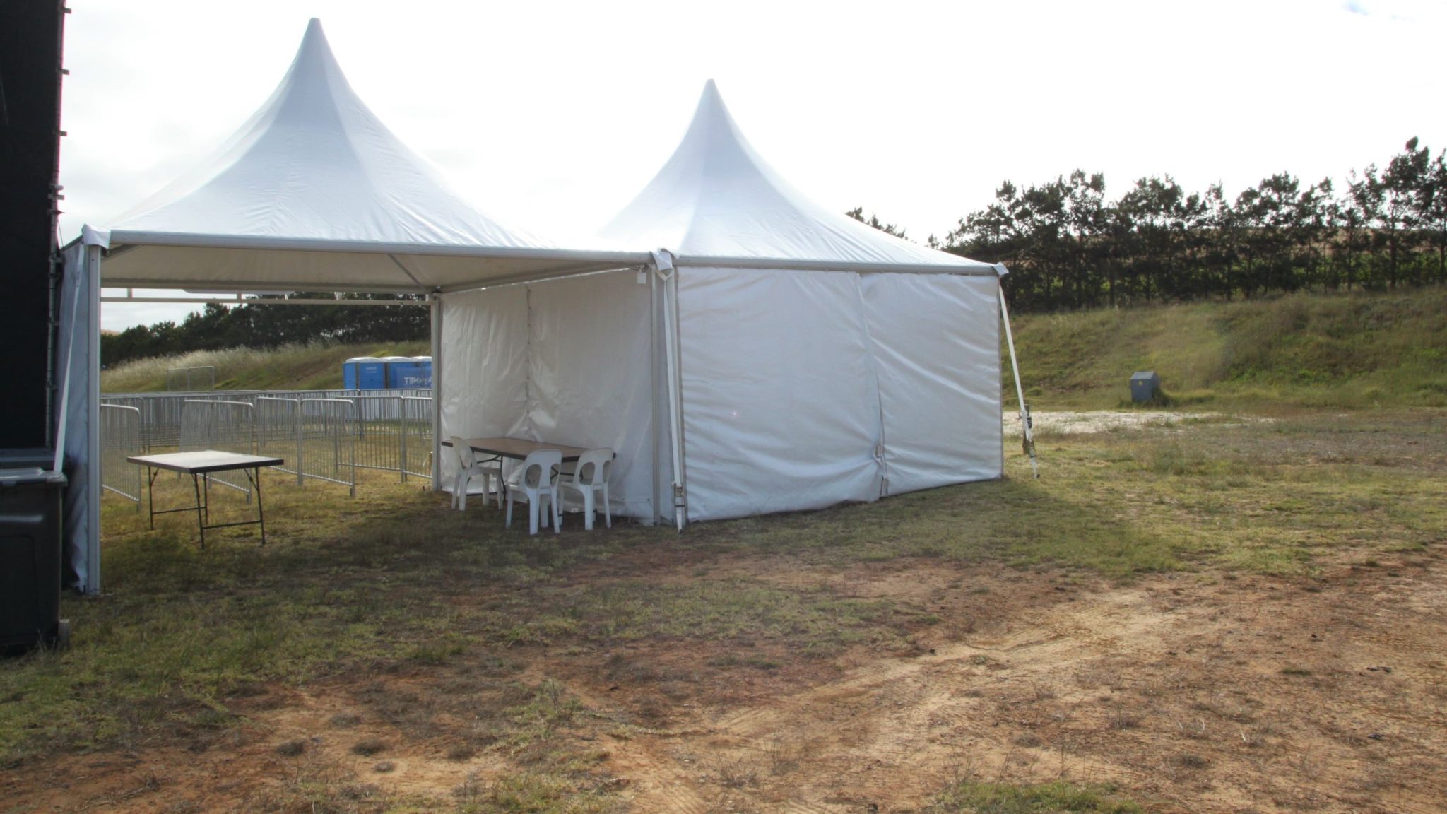 Snow Peak tensile structure installed by RAK Structures for a music festival in Cape Town Winelands