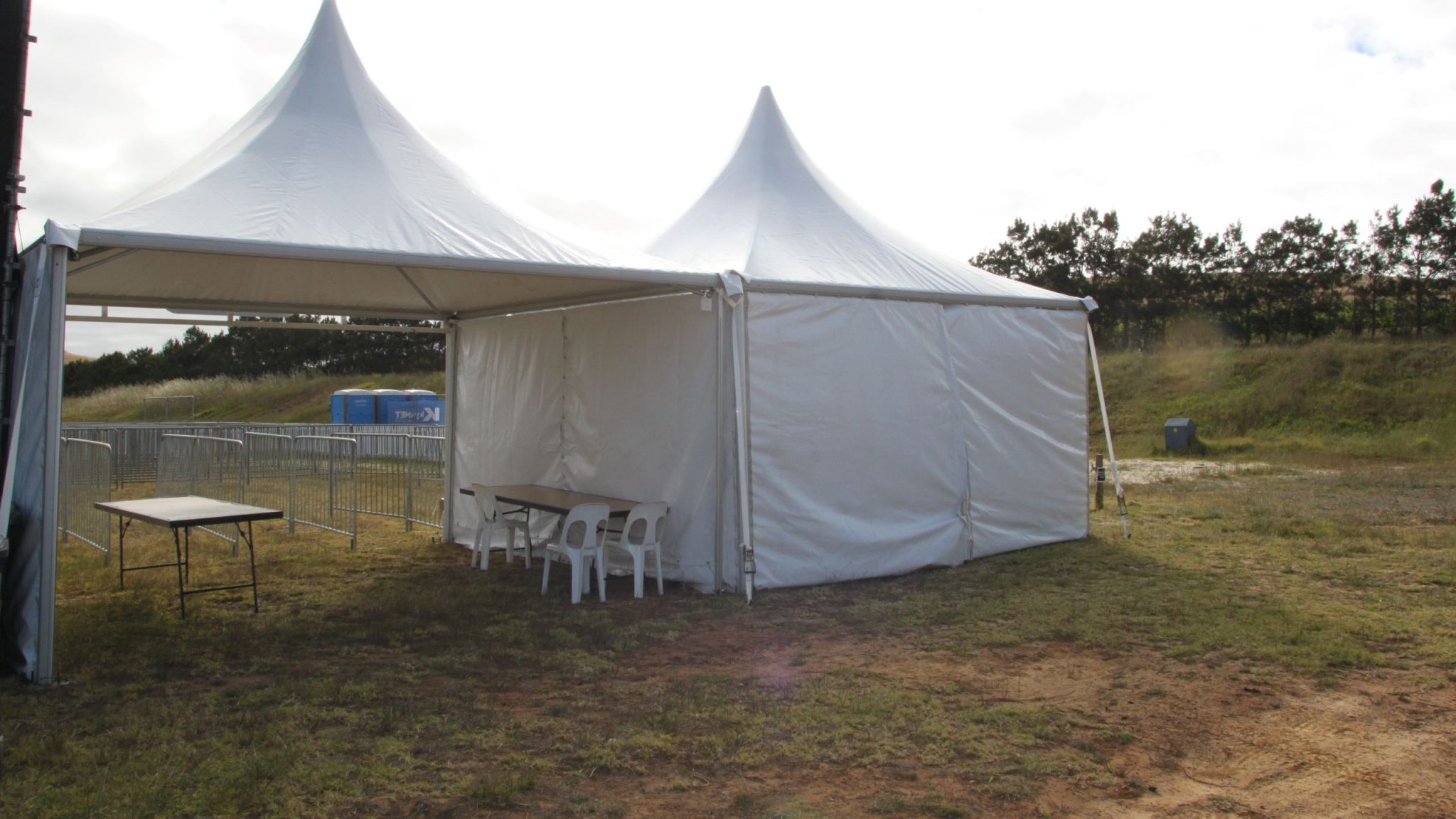 Snow Peak tensile structure installed by RAK Structures for a music festival in Cape Town Winelands