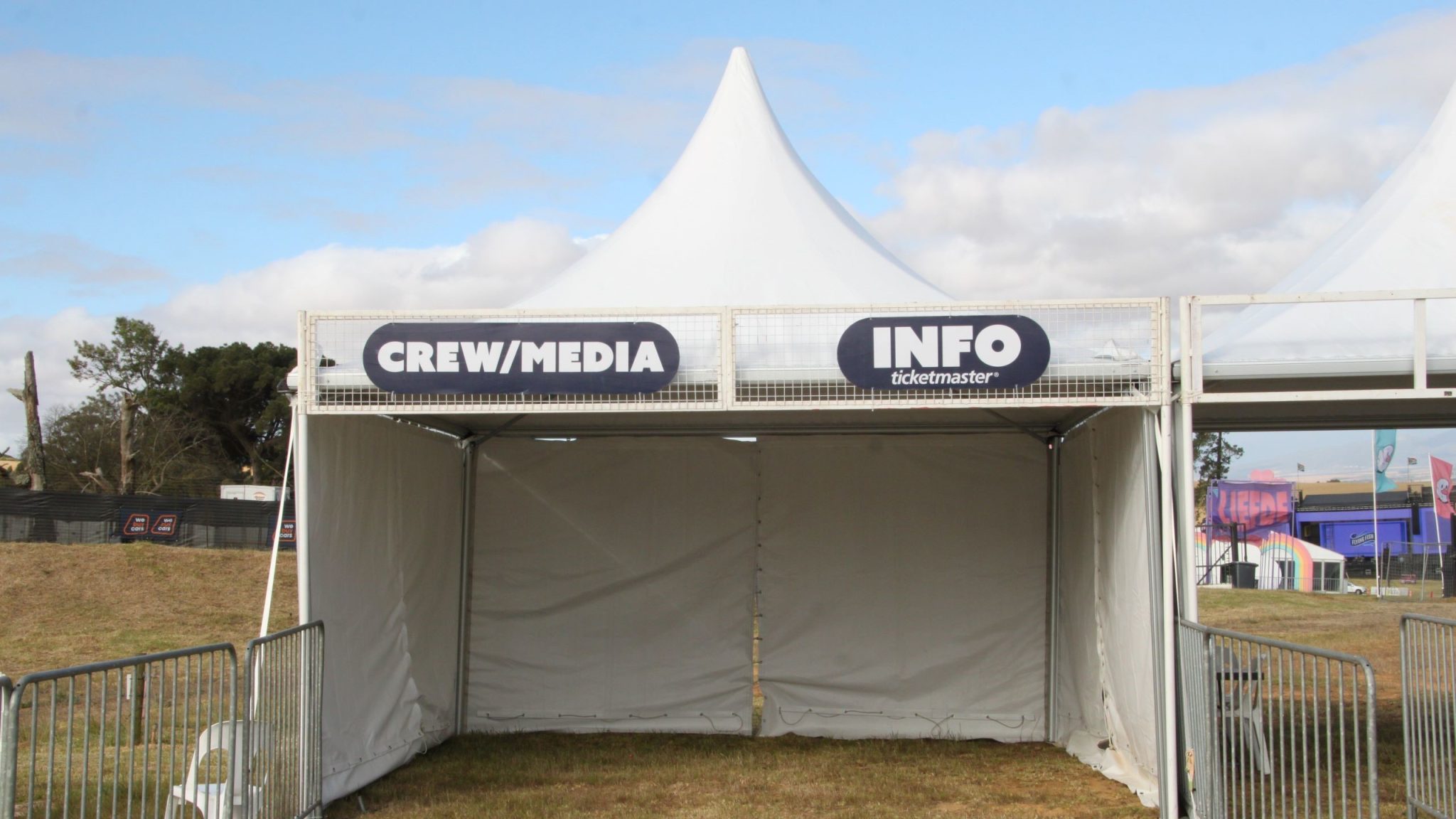 Snow Peak tensile structure installed by RAK Structures for a music festival in Cape Town Winelands