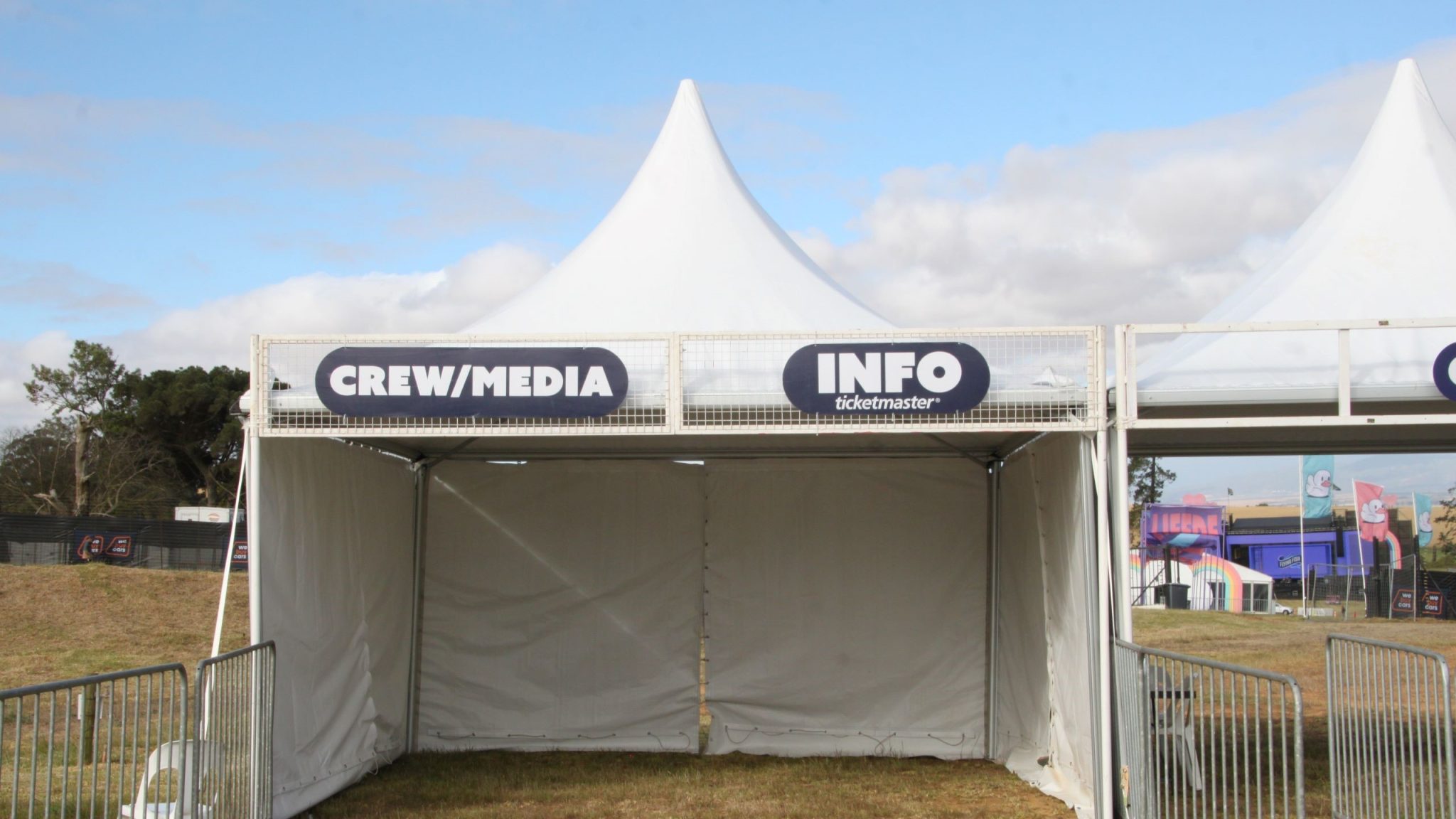 Snow Peak tensile structure installed by RAK Structures for a music festival in Cape Town Winelands