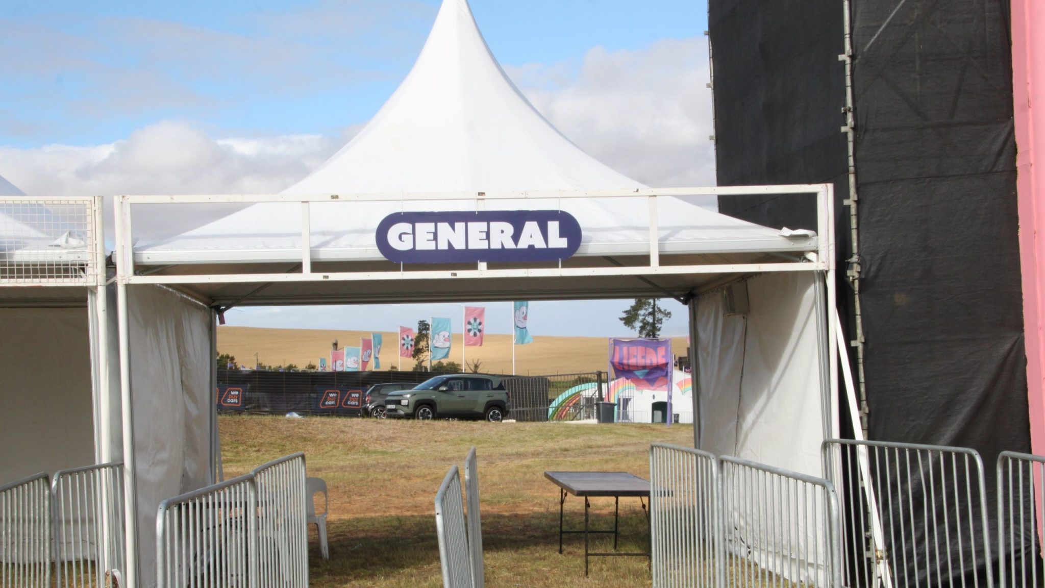 Snow Peak tensile structure installed by RAK Structures for a music festival in Cape Town Winelands