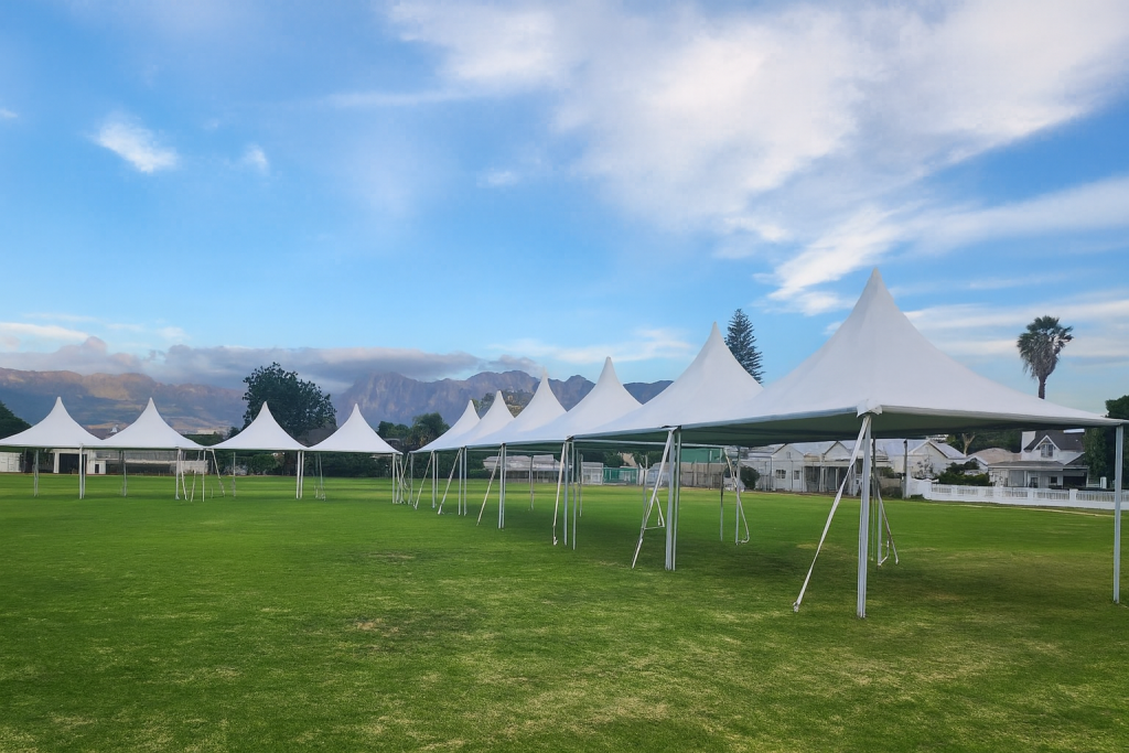 Snow Peak tensile structure designed and supplied by RAK Structures for an event in Paarl, Western Cape